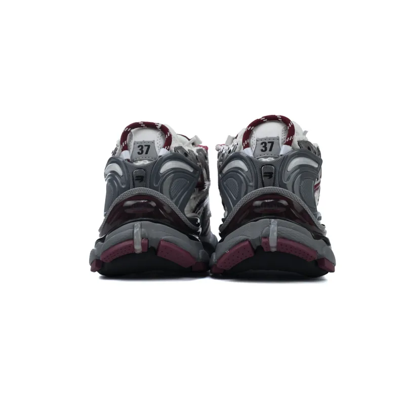 Balenciaga Runner Sneaker White Wine Red 677403 W3RB3 9069