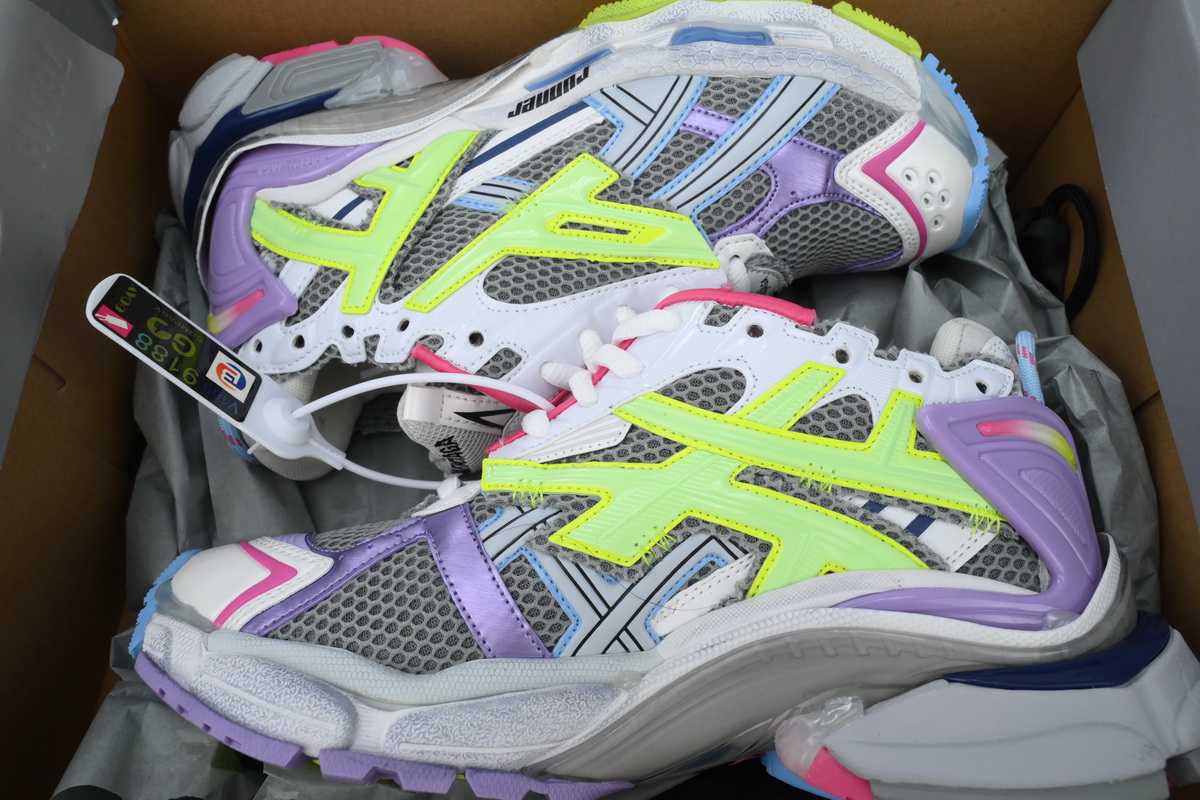 Balenciaga Runner Sneaker White Yellow Purple 677403 W3RBB 9069