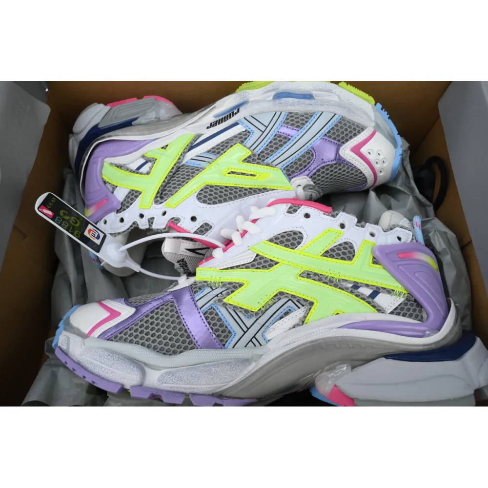 Balenciaga Runner Sneaker White Yellow Purple 677403 W3RBB 9069