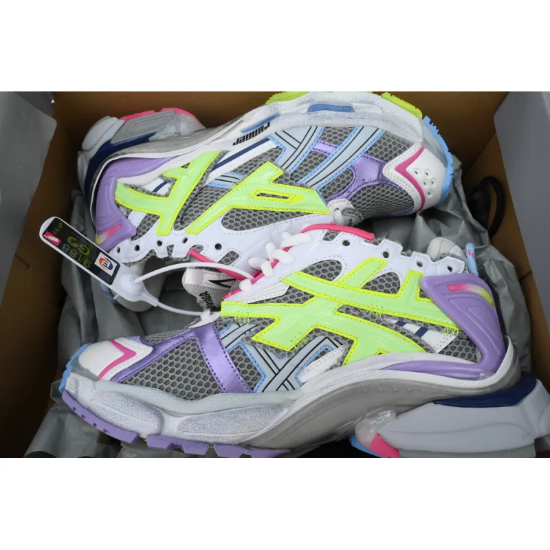 Balenciaga Runner Sneaker White Yellow Purple 677403 W3RBB 9069