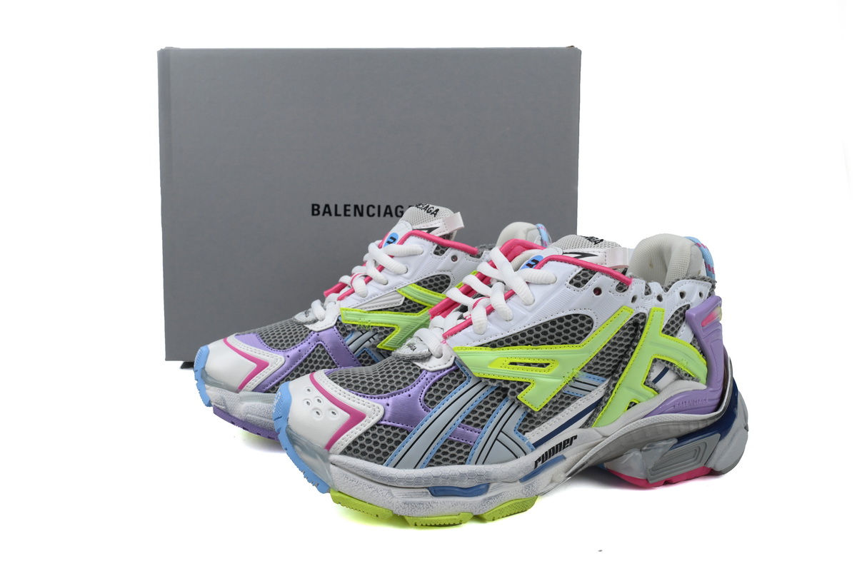 Balenciaga Runner Sneaker White Yellow Purple 677403 W3RBB 9069
