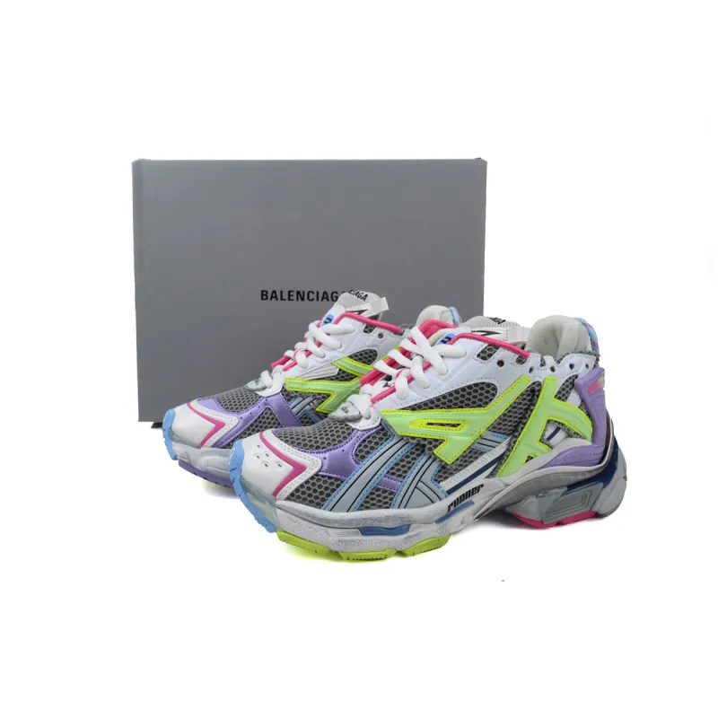 Balenciaga Runner Sneaker White Yellow Purple 677403 W3RBB 9069