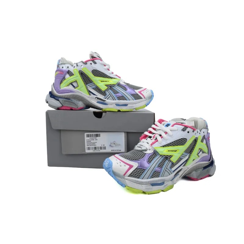 Balenciaga Runner Sneaker White Yellow Purple 677403 W3RBB 9069