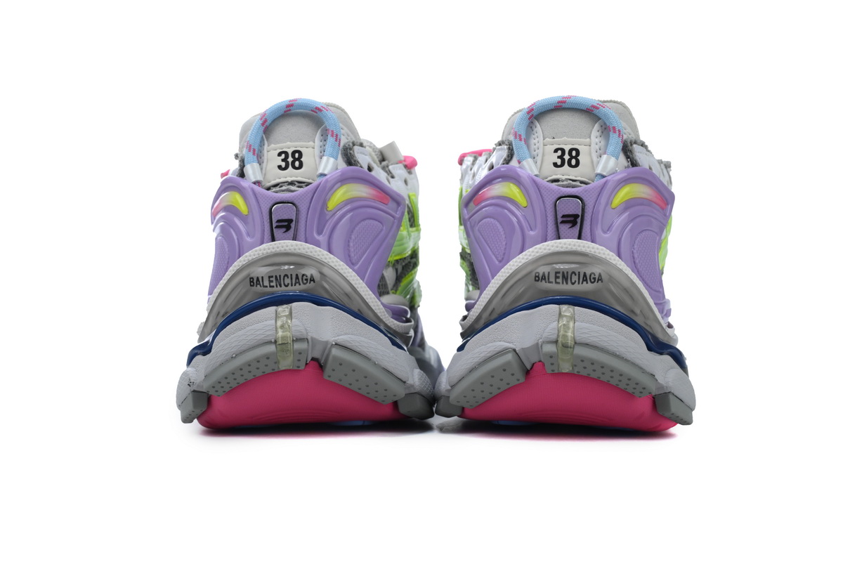 Balenciaga Runner Sneaker White Yellow Purple 677403 W3RBB 9069