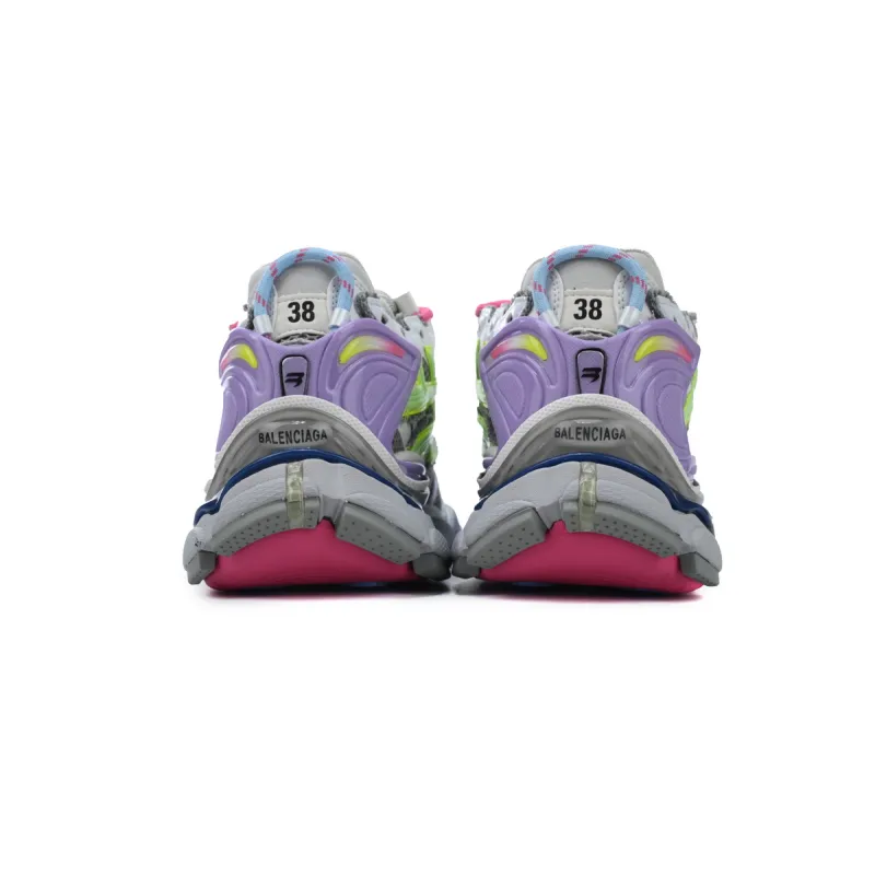 Balenciaga Runner Sneaker White Yellow Purple 677403 W3RBB 9069