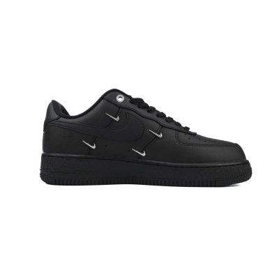 LJR Batch Nike Air Force 1 Low Black Silver Mini Swoosh HQ1180-001 02