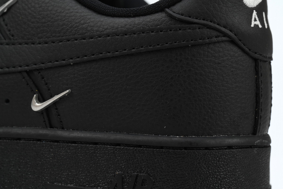 LJR Batch Nike Air Force 1 Low Black Silver Mini Swoosh HQ1180-001