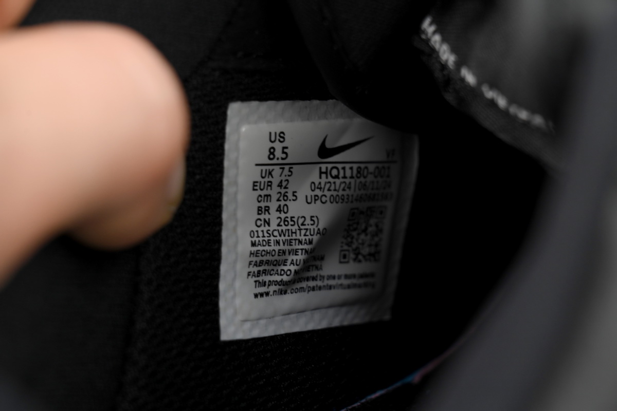 LJR Batch Nike Air Force 1 Low Black Silver Mini Swoosh HQ1180-001