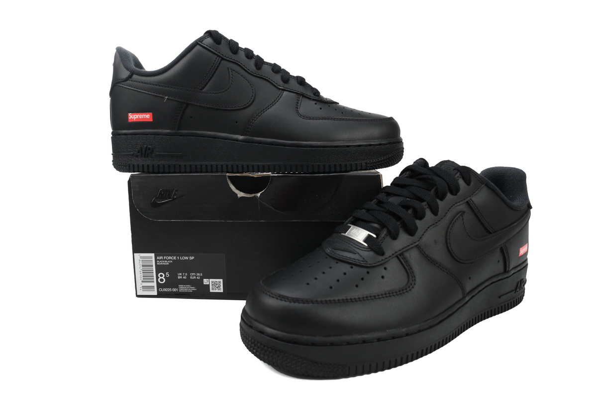 LJR Batch Supreme x Air Force 1 Low Black CU9225-001