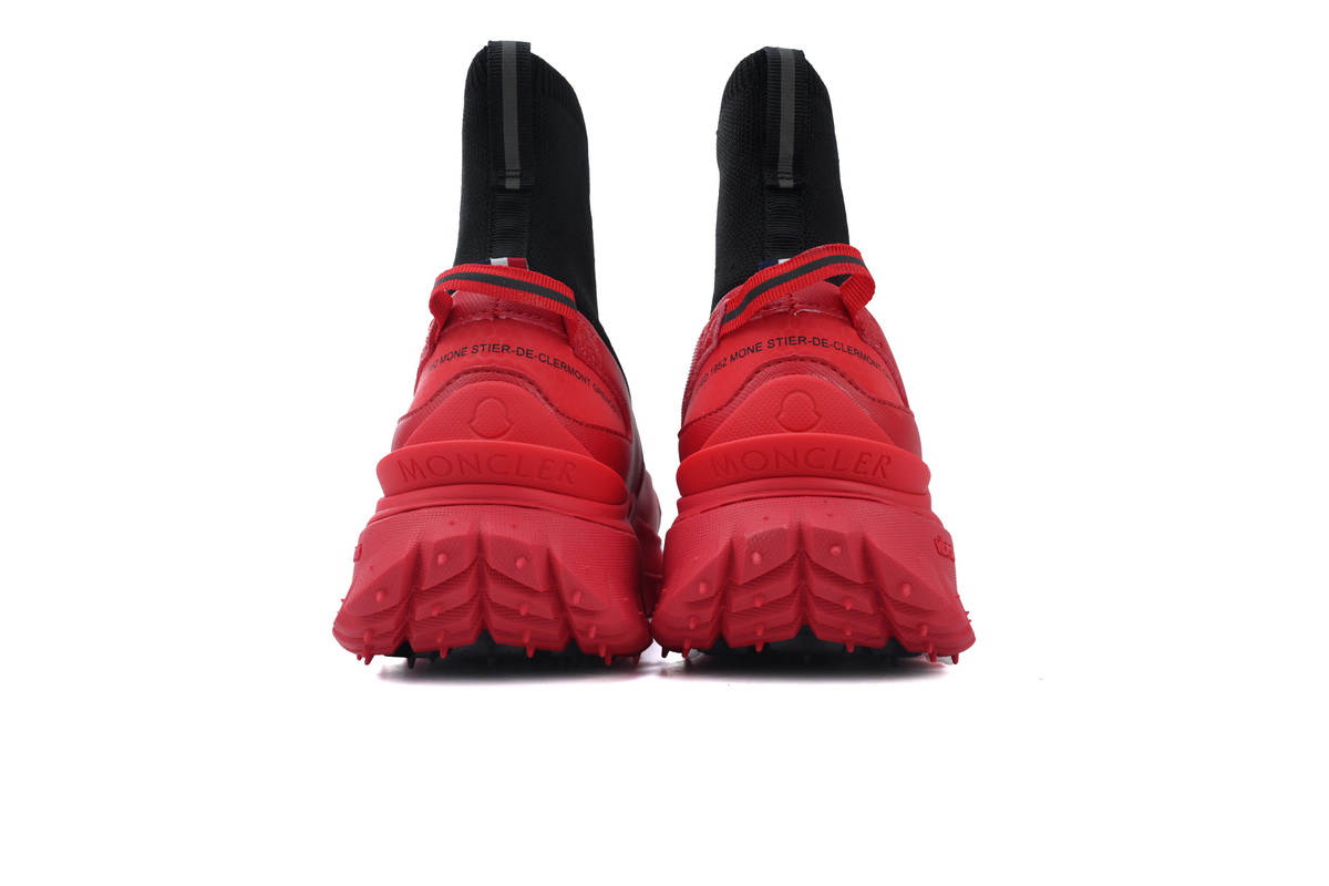 Moncler Trailgrip Leather Sneaker Black And Red J109B4M 00060 M3809P