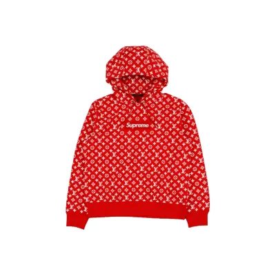 Supreme x Louis Vuitton Box Logo Hoodie Sweatshirt Red YZ0929 01