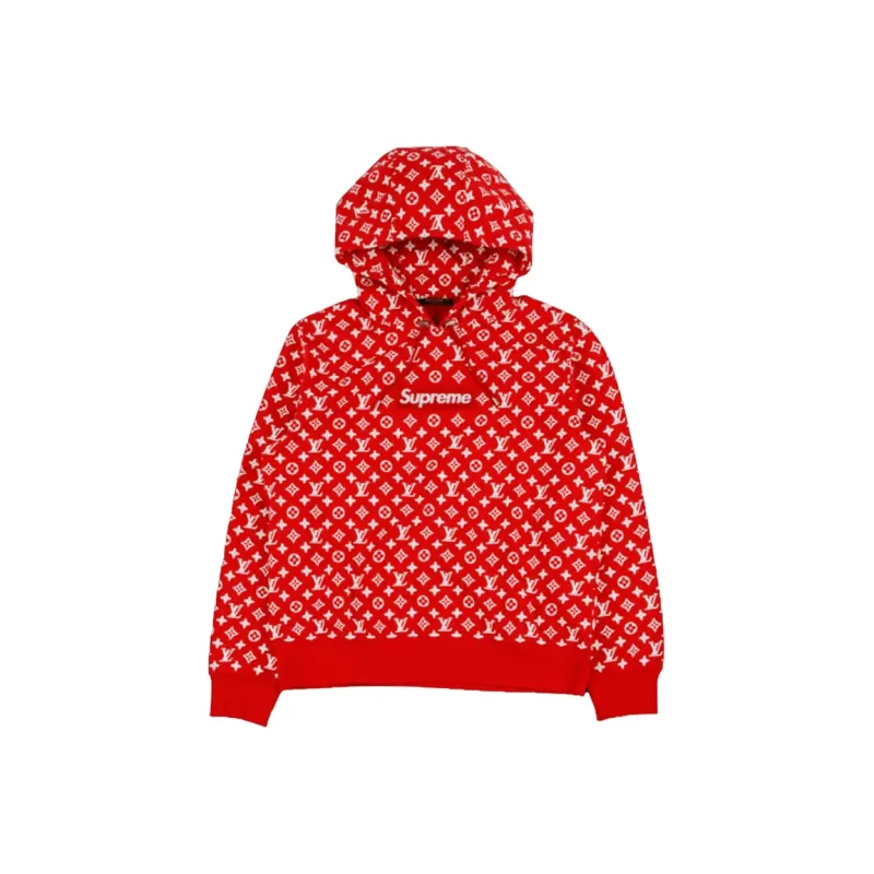 Supreme x Louis Vuitton Box Logo Hoodie Sweatshirt Red YZ0929