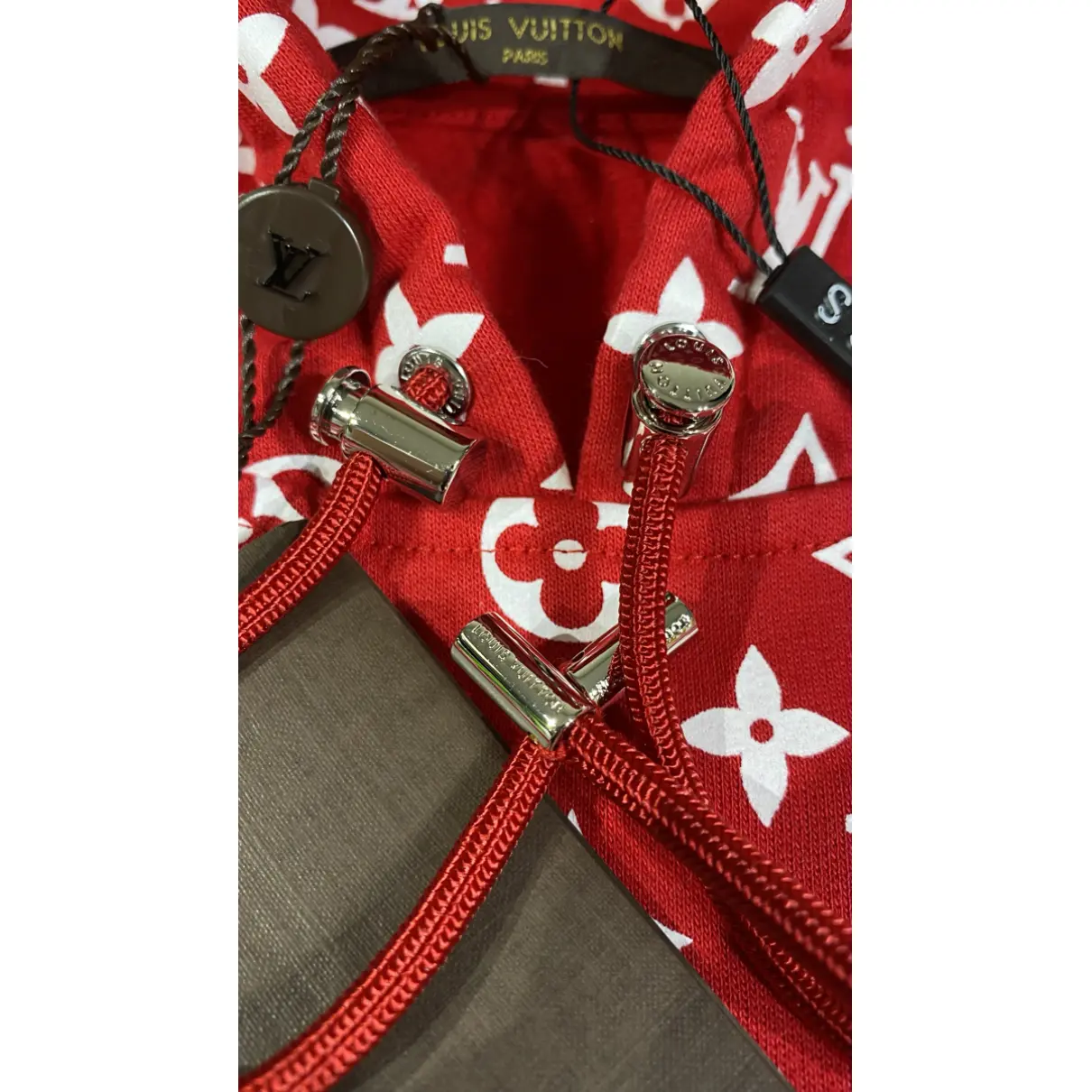 Supreme x Louis Vuitton Box Logo Hoodie Sweatshirt Red YZ0929