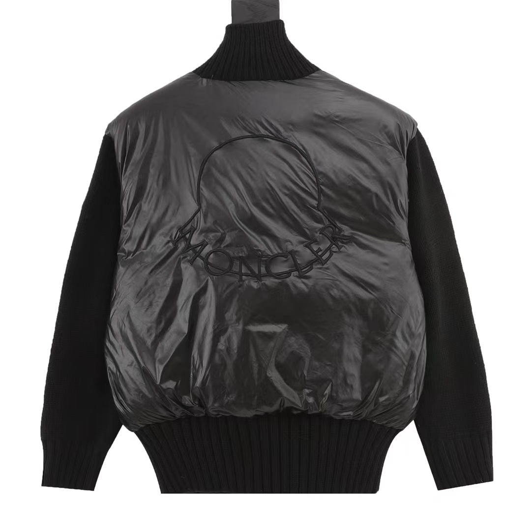 Moncler Filled Bomber Wool Down Jacket Black YZ MM003