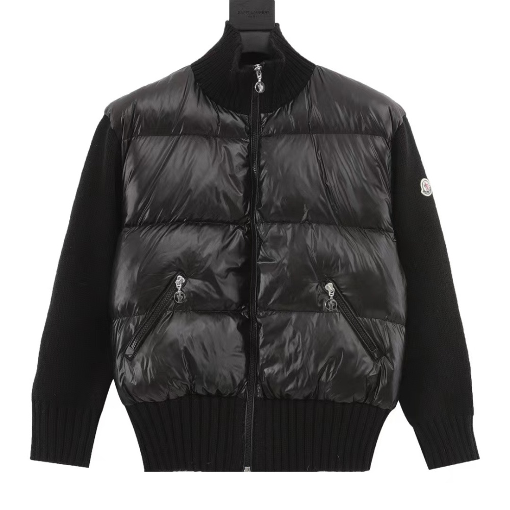 Moncler Filled Bomber Wool Down Jacket Black YZ MM003
