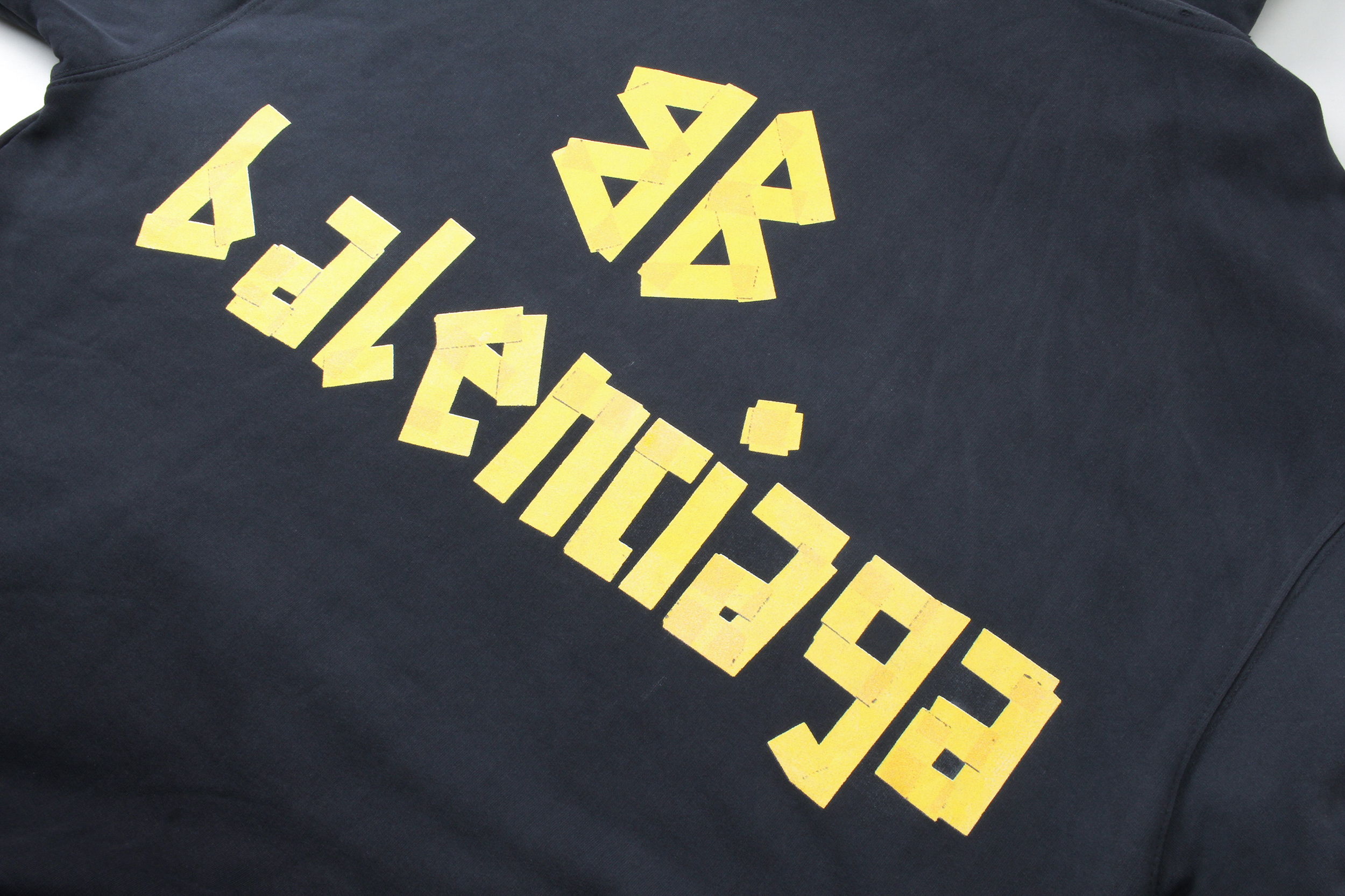 Balenciaga Tape Type Ripped Pocket Hoodie Oversized Black/Blue/Black Blue YZ 0400018953488