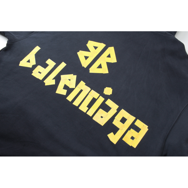 Balenciaga Tape Type Ripped Pocket Hoodie Oversized Black/Blue/Black Blue YZ 0400018953488