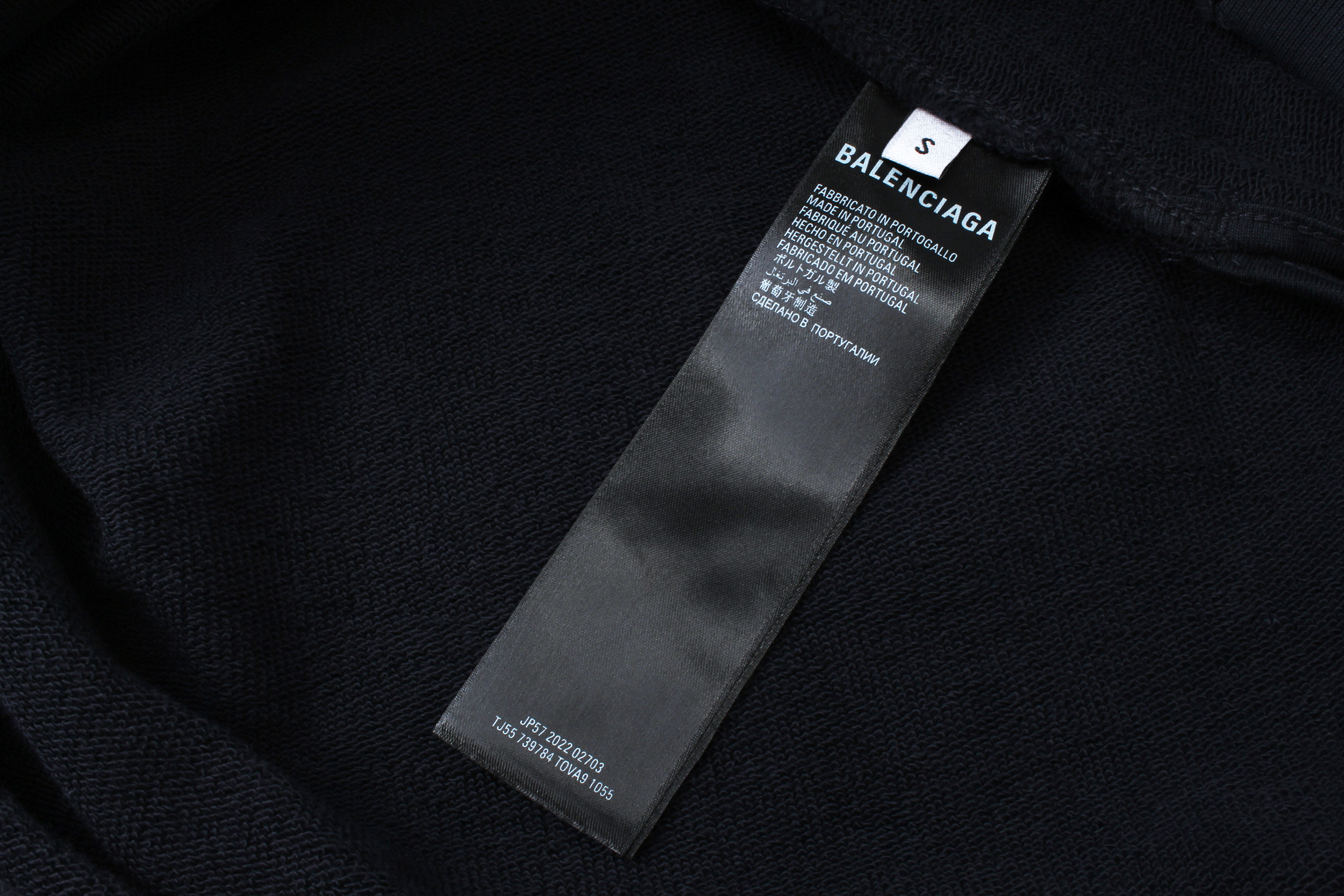 Balenciaga Tape Type Ripped Pocket Hoodie Oversized Black/Blue/Black Blue YZ 0400018953488