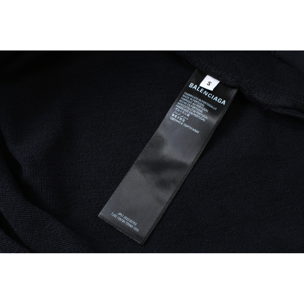 Balenciaga Tape Type Ripped Pocket Hoodie Oversized Black/Blue/Black Blue YZ 0400018953488