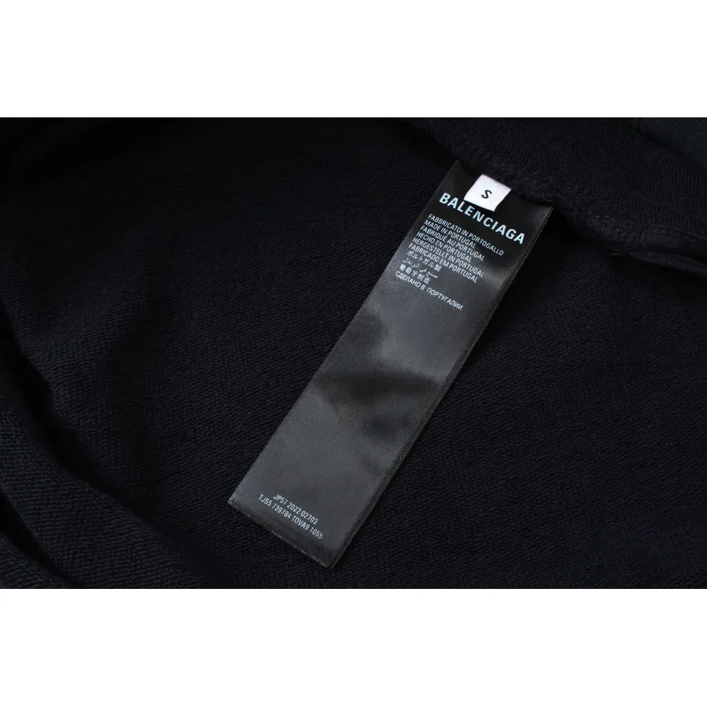 Balenciaga Tape Type Ripped Pocket Hoodie Oversized Black/Blue/Black Blue YZ 0400018953488
