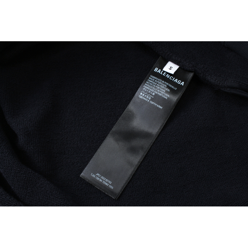Balenciaga Tape Type Ripped Pocket Hoodie Oversized Black/Blue/Black Blue YZ 0400018953488