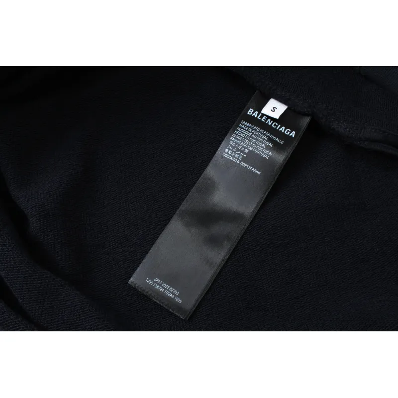 Balenciaga Tape Type Ripped Pocket Hoodie Oversized Black/Blue/Black Blue YZ 0400018953488