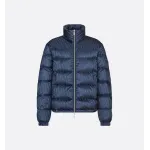 Dior Oblique Down Jacket Navy Blue Technical Jacquard