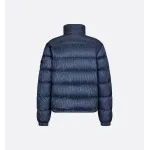 Dior Oblique Down Jacket Navy Blue Technical Jacquard