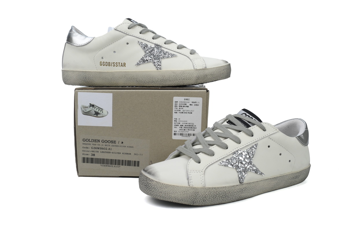 Golden Goose Super Star 'Silver Heel Silver Star'