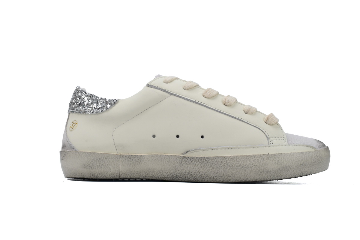 Golden Goose Super Star 'Sparkling Silver Heel'