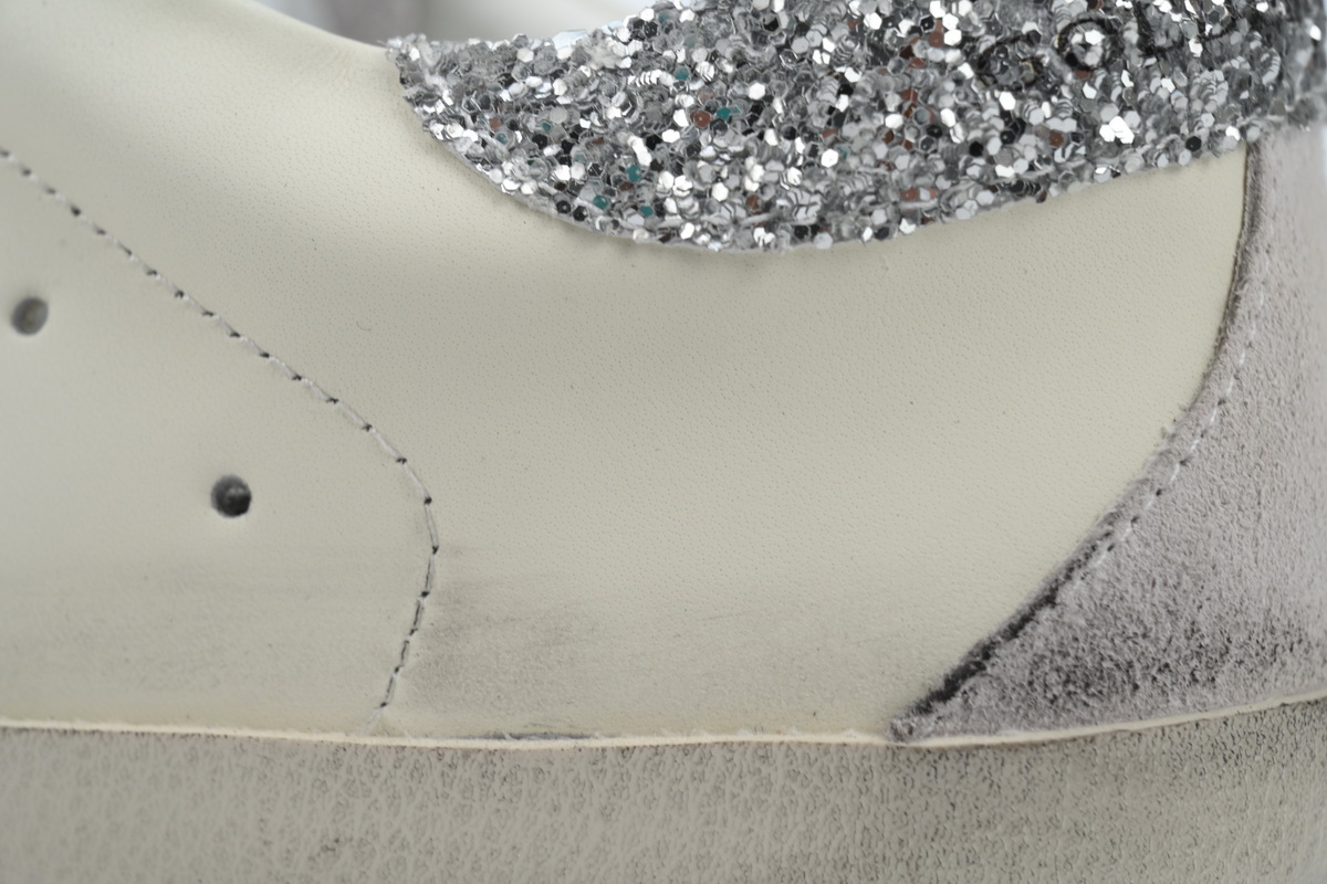 Golden Goose Super Star 'Sparkling Silver Heel'