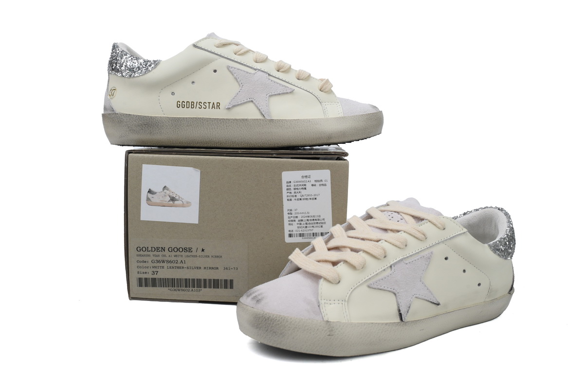 Golden Goose Super Star 'Sparkling Silver Heel'