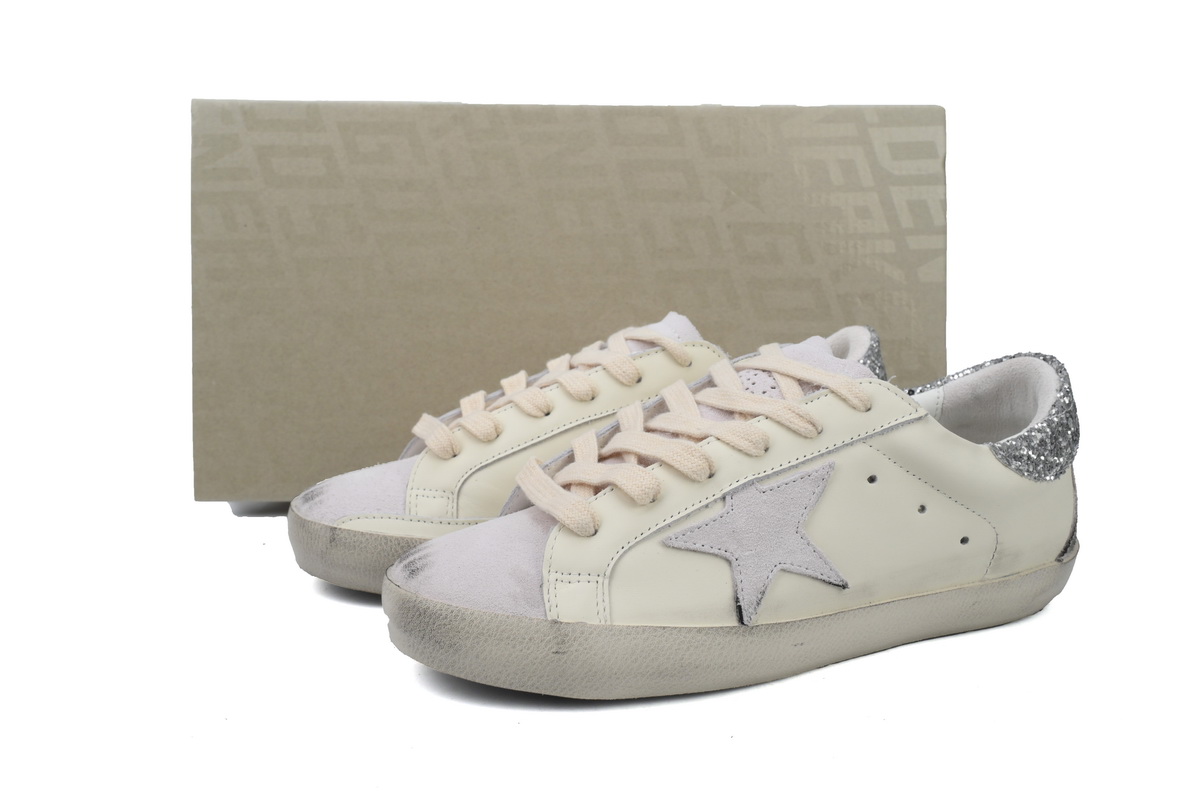 Golden Goose Super Star 'Sparkling Silver Heel'