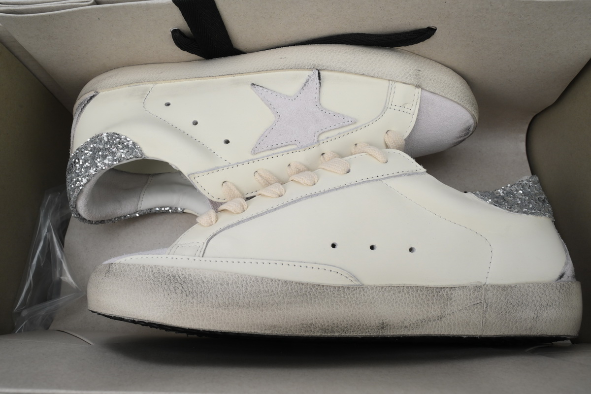 Golden Goose Super Star 'Sparkling Silver Heel'