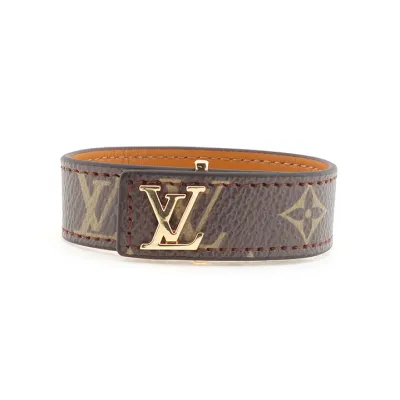  [Add One] Louis Vuitton Letter canvas leather bracelet 01