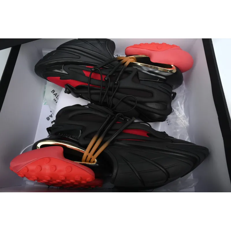 PK God Batch Balmain Unicorn Low-Top Black Red YM1VJ309