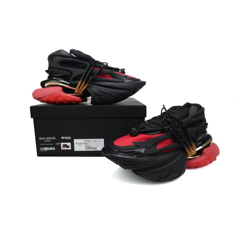 PK God Batch Balmain Unicorn Low-Top Black Red YM1VJ309