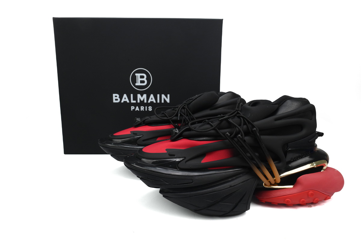 PK God Batch Balmain Unicorn Low-Top Black Red YM1VJ309