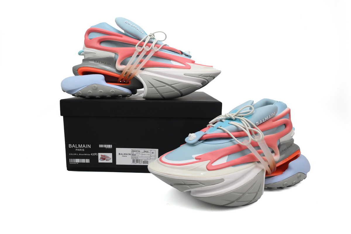 PK God Batch Balmain Unicorn Low-Top Grey Blue Red YM1VJ309