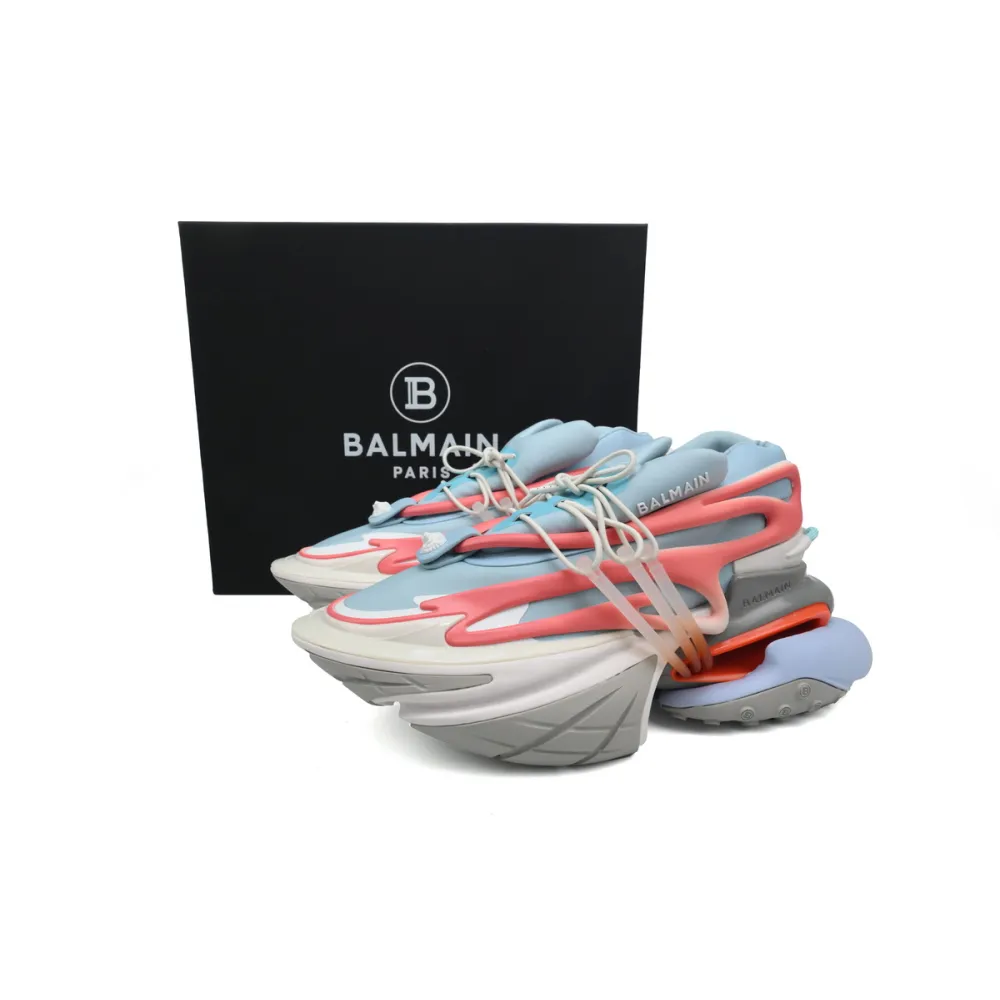 PK God Batch Balmain Unicorn Low-Top Grey Blue Red YM1VJ309