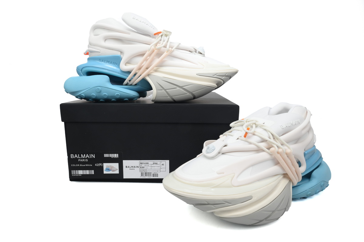 PK God Batch Balmain Unicorn Low-Top White Blue YM1VJ309