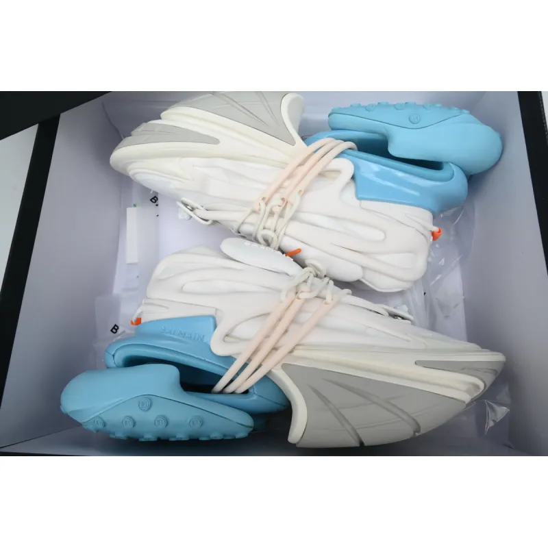 PK God Batch Balmain Unicorn Low-Top White Blue YM1VJ309
