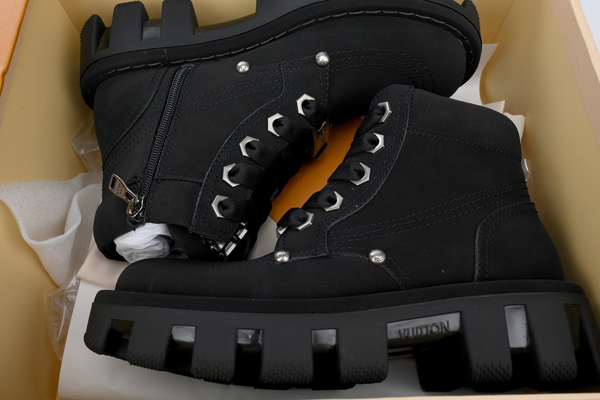 LOUIS VUITTON Martin Boots Black Suede