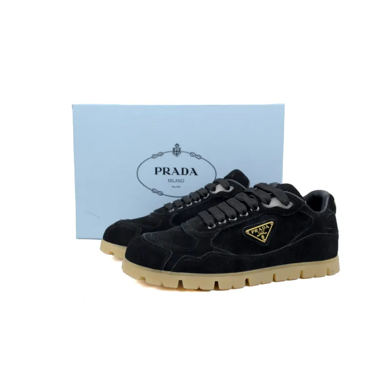 Prada Trail faded suede sneakers Black