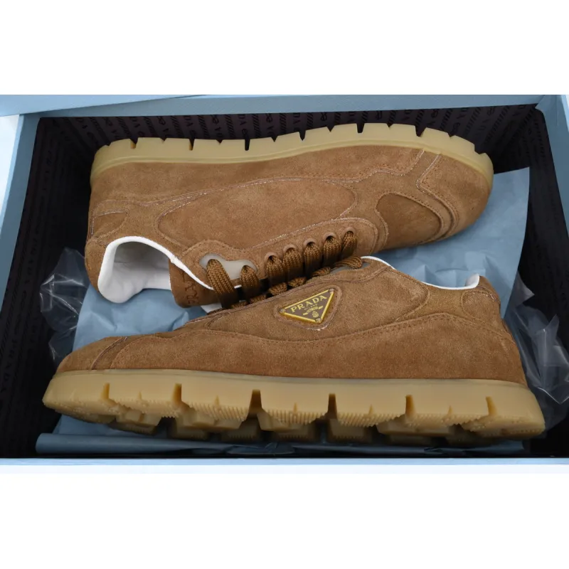 Prada Trail faded suede sneakers Brown