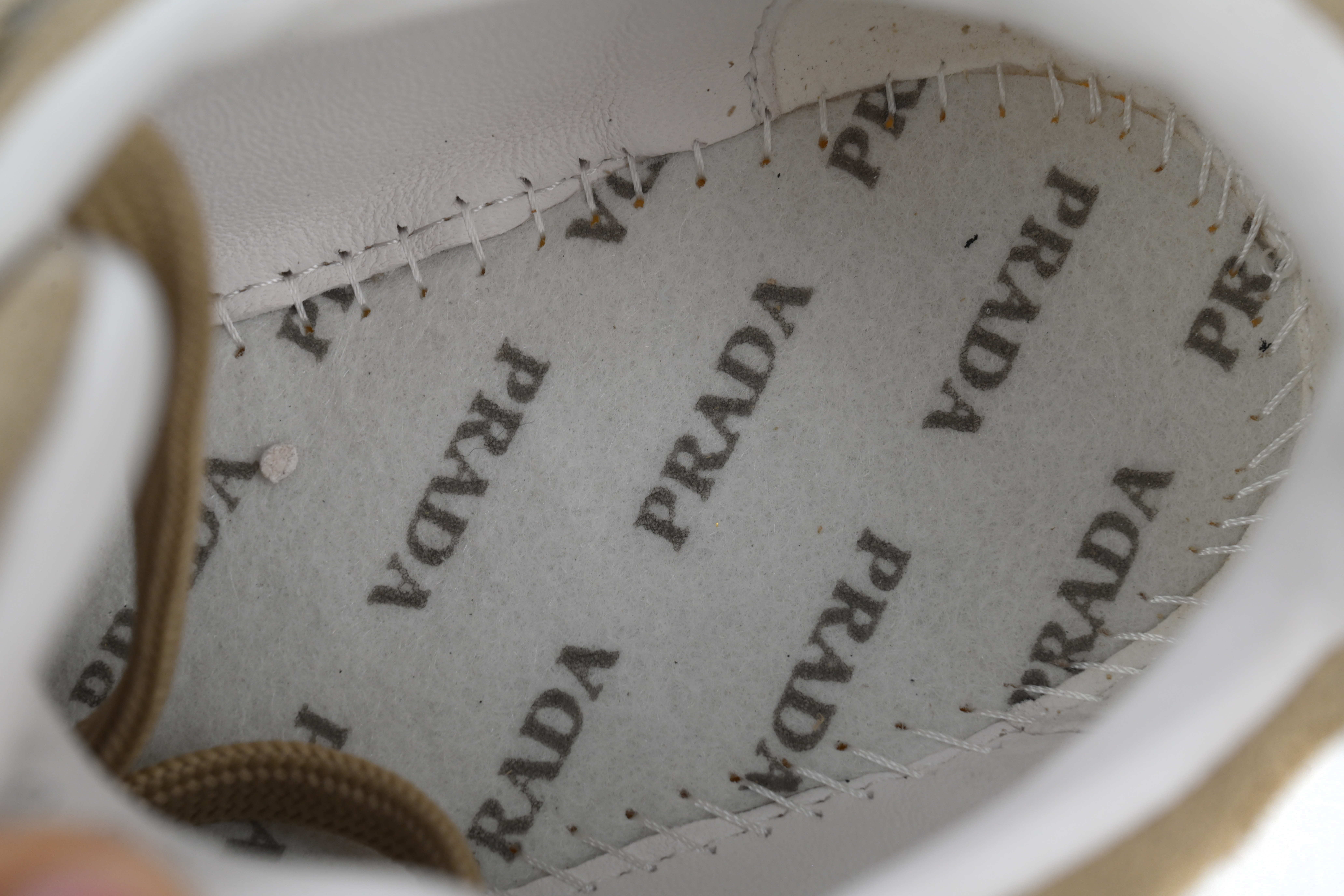 Prada Trail faded suede sneakers Khaki