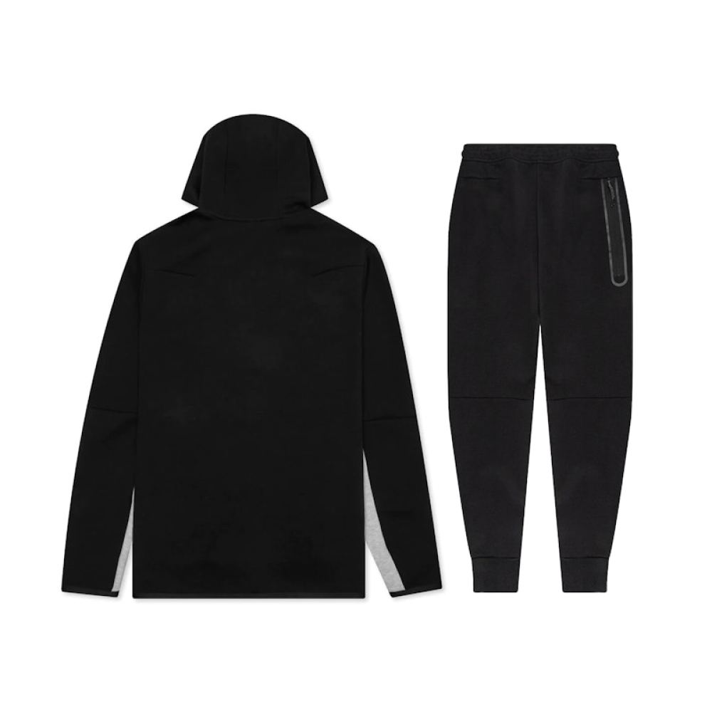 Nike Sportswear Tech Fleece Windrunner Full Zip Hoodie & Joggers Set Black/Dark Grey Heather/White YZ 1005-CU4489