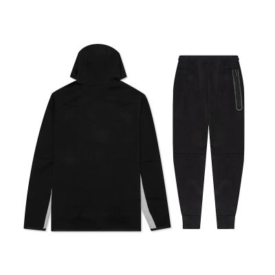Nike Sportswear Tech Fleece Windrunner Full Zip Hoodie & Joggers Set Black/Dark Grey Heather/White YZ 1005-CU4489 02