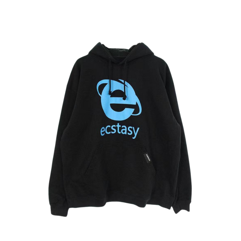 Vetements Men Ecstasy Hoodie In Black YZ241031