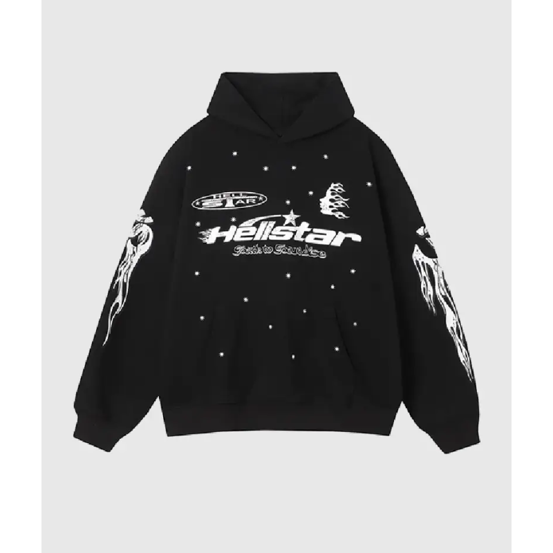 Hellstar Racer Hooded Vintage Black Hoodie
